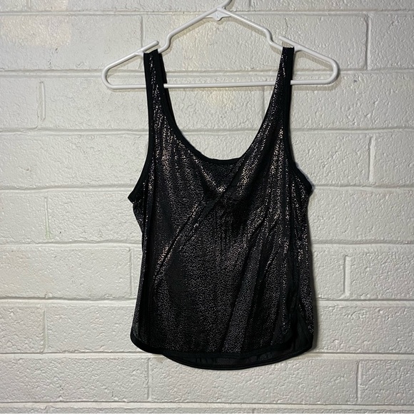 Vintage Made in Italy Nylon Lingerie Glittery Tank Top Sheer Sparkly Metallic - Picture 4 of 10